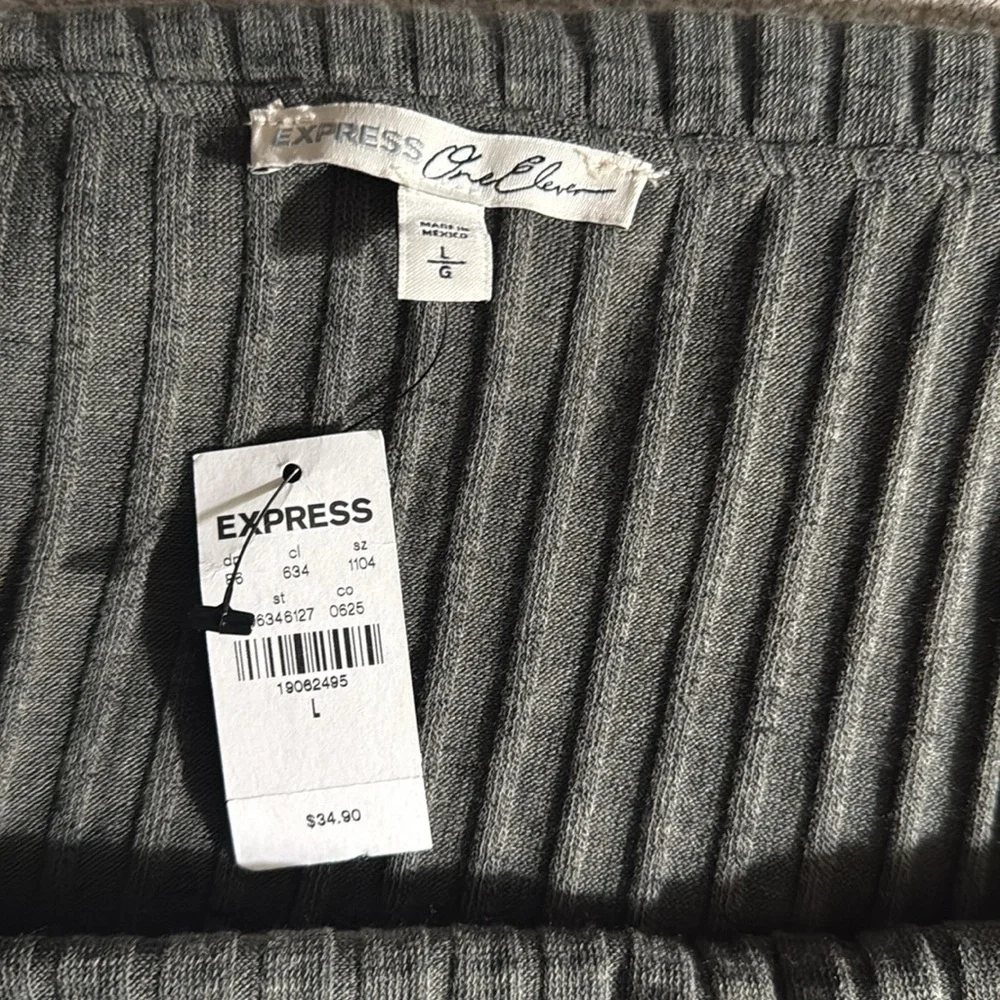 Express Off-Shoulder Ribbed Sweater - Picture 3 of 3
